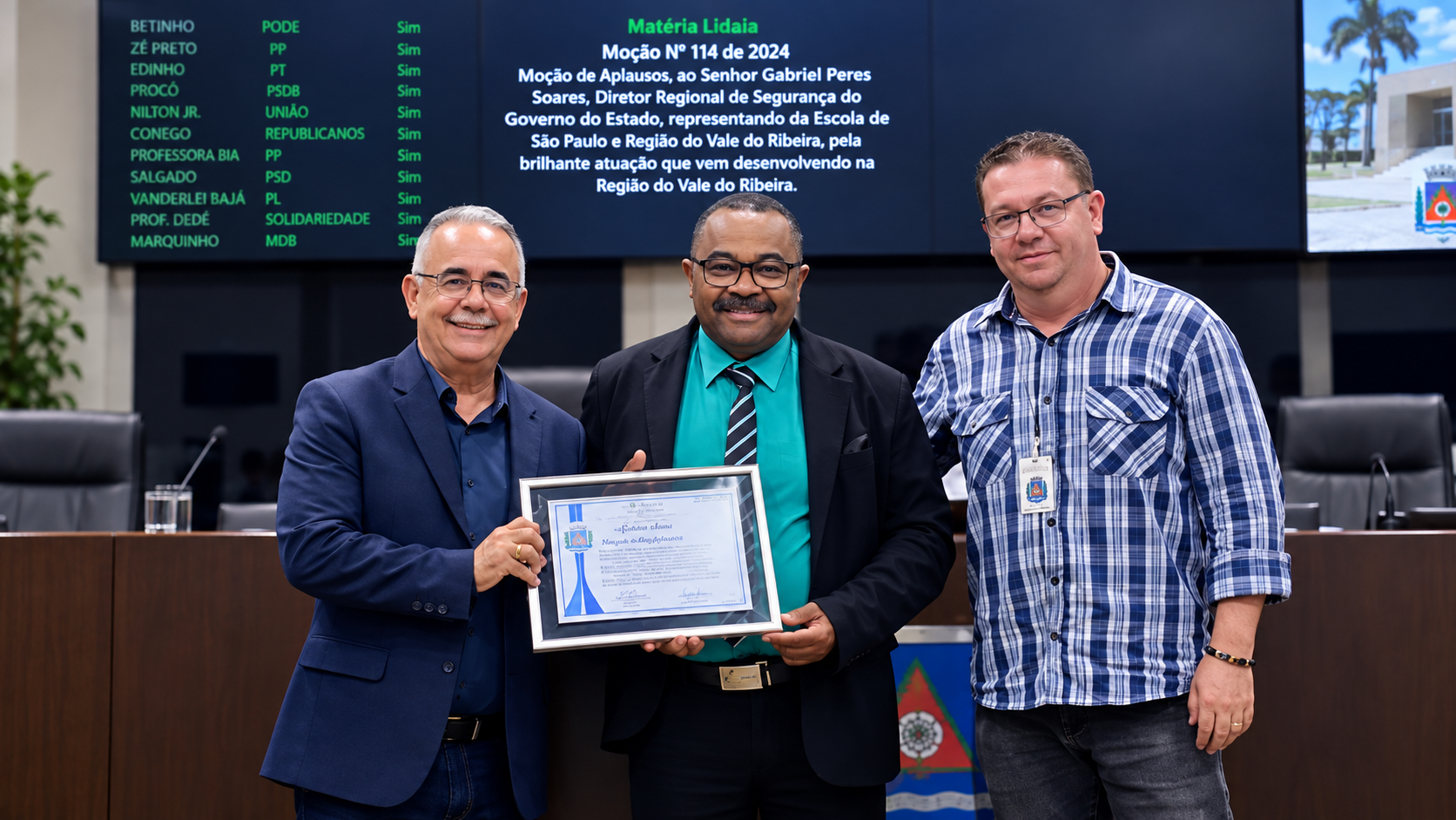 Prof. Gabriel Marcos Spinula recebe reconhecimento da Câmara Municipal de Registro